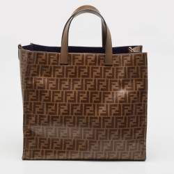 Fendi Brown Zucca Coated Canvas Large Mania Shopper Tote