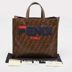 Fendi Brown Zucca Coated Canvas Large Mania Shopper Tote