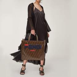 Fendi Brown Zucca Coated Canvas Large Mania Shopper Tote