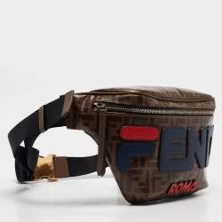 Fendi Brown Zucca Coated Canvas and Leather Spalmati Mania Belt Bag
