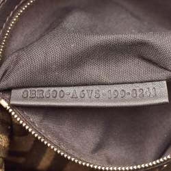 Fendi Tobacco/Neon Green Zucca Jacquard Canvas Medium Baguette Bag