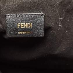 Fendi Gold Leather Logo Drawstring Shoulder Bag