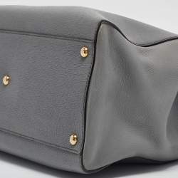 Pre Owned Fendi Two Tone Grey Leather Medium 2Jours Tote