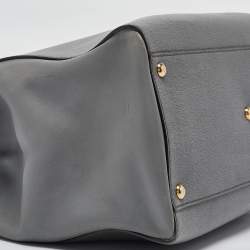 Pre Owned Fendi Two Tone Grey Leather Medium 2Jours Tote
