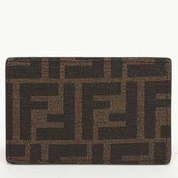 Fendi Black Coated Canvas and Leather Card Holder