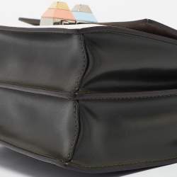 Pre Owned Fendi Multicolor Snakeskin and Leather Studded Small Kan I Shoulder Bag