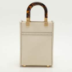 Fendi Cream Leather Mini Sunshine Tote