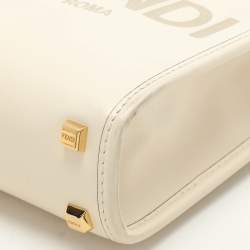 Fendi Cream Leather Mini Sunshine Tote