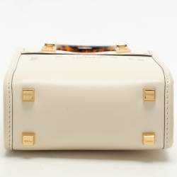 Fendi Cream Leather Mini Sunshine Tote