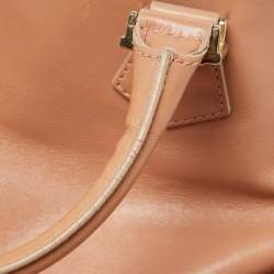 Fendi Peach Leather Twins Shopper Tote