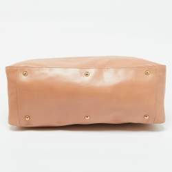 Fendi Peach Leather Twins Shopper Tote