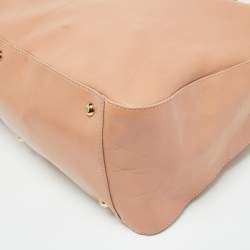 Fendi Peach Leather Twins Shopper Tote
