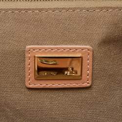 Fendi Peach Leather Twins Shopper Tote