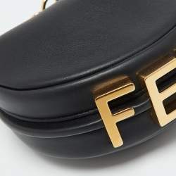 Fendi Black Leather Nano Fendigraphy Hobo