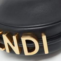 Fendi Black Leather Nano Fendigraphy Hobo