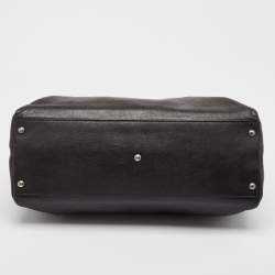 Pre Owned Fendi Black Leather Large Peekaboo Top Handle Bag