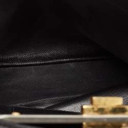 Pre Owned Fendi Black Leather Large Peekaboo Top Handle Bag