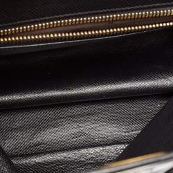 Pre Owned Fendi Black Leather Large Peekaboo Top Handle Bag