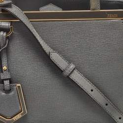 Fendi Grey Leather Mini 2Jours Tote