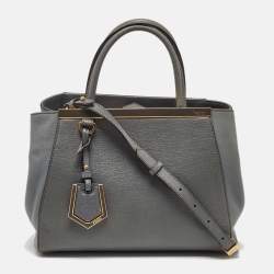 Fendi Grey Leather Mini 2Jours Tote