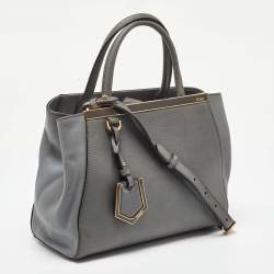 Fendi Grey Leather Mini 2Jours Tote