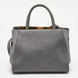 Fendi Grey Leather Mini 2Jours Tote