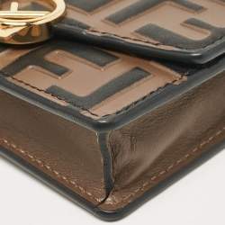 Fendi Brown FF Leather Wallet On Chain