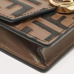 Fendi Brown FF Leather Wallet On Chain