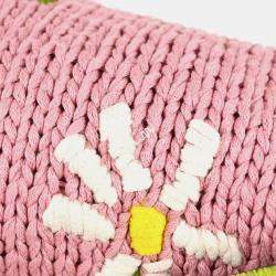 Fendi Pink Wool Flower Mamma Baguette Handbag 18