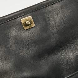 Pre Owned Fendi Black Leather Fendista Pochette Crossbody Bag