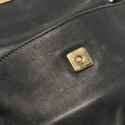 Pre Owned Fendi Black Leather Fendista Pochette Crossbody Bag