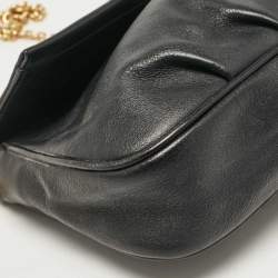 Pre Owned Fendi Black Leather Fendista Pochette Crossbody Bag