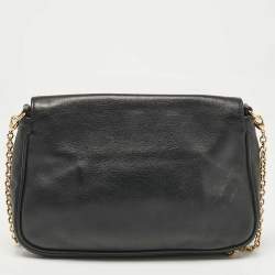 Pre Owned Fendi Black Leather Fendista Pochette Crossbody Bag