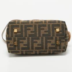 Pre Owned Fendi Brown Zucca Canvas and Leather Mini By The Way Bag