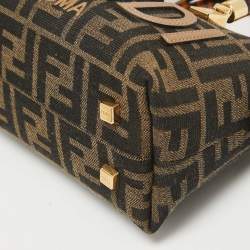 Pre Owned Fendi Brown Zucca Canvas and Leather Mini By The Way Bag