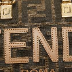 Pre Owned Fendi Brown Zucca Canvas and Leather Mini By The Way Bag