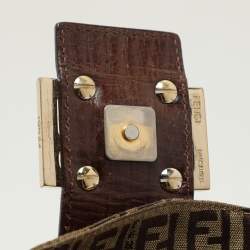 مملوكة مسبقًا Fendi Beige/Brown FF Zucca Canvas Forever Baguette Shoulder Bag