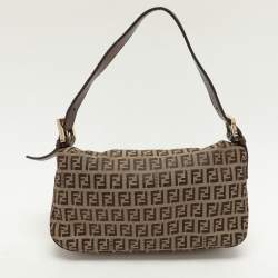 مملوكة مسبقًا Fendi Beige/Brown FF Zucca Canvas Forever Baguette Shoulder Bag