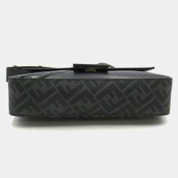 Fendi coated canvas leather black shoulder bag