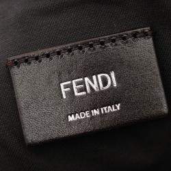 Fendi Coated Canvas Leather Brown Black Zucca Boston Bag