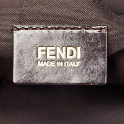 Pre Owned Fendi Tobacco Zucca Canvas and Patent Leather Mia Flap Shoulder Bag