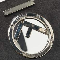 مملوكة مسبقًا Fendi White/Black Zucca Velvet and Leather Kan I F Logo Top Handle Bag