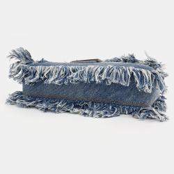 Pre Owned Fendi Denim Baguette Bag