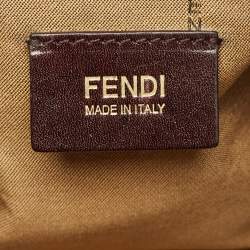 Pre Owned Fendi Tobacco Zucca Canvas and Leather Chef Shopper Tote