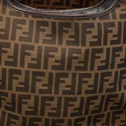 Pre Owned Fendi Tobacco Zucca Canvas and Leather Chef Shopper Tote