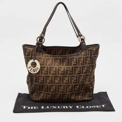 Pre Owned Fendi Tobacco Zucca Canvas and Leather Chef Shopper Tote