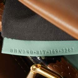 Pre Owned Fendi Brown Leather Medium Peekaboo Top Handle Bag