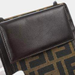 Fendi Brown Zucca Pattern Shoulder Wallet Bag