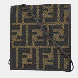 Fendi Brown Zucca Pattern Shoulder Wallet Bag