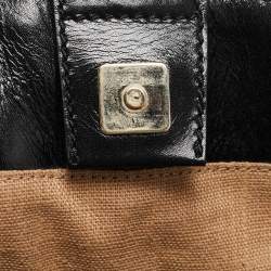 Pre Owned Fendi Natural/Black Woven Straw Twins Shopper Tote